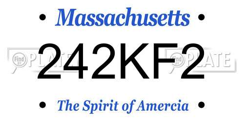 242KF2 Massachusetts License Plate