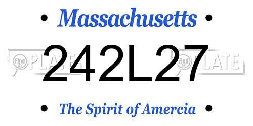 242L27 Massachusetts License Plate