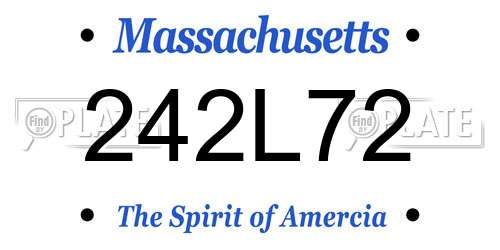 242L72 Massachusetts License Plate