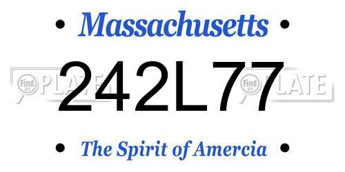 242L77 Massachusetts License Plate