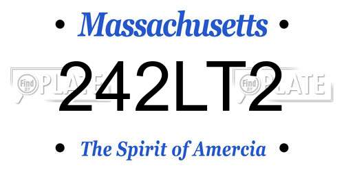 242LT2 Massachusetts License Plate