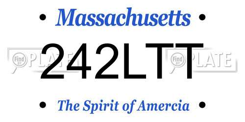 242LTT Massachusetts License Plate