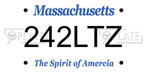 242LTZ Massachusetts License Plate