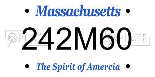 242M60 Massachusetts License Plate