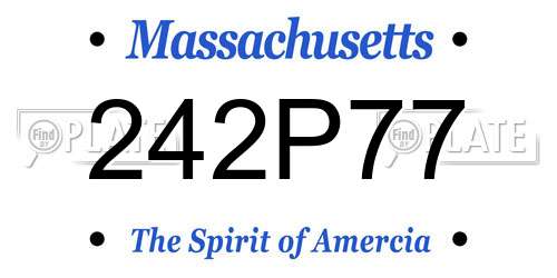 242P77 Massachusetts License Plate