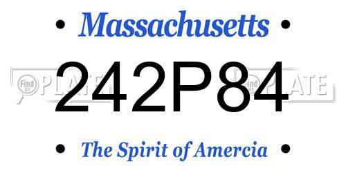 242P84 Massachusetts License Plate