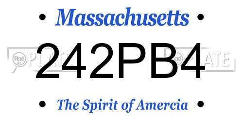 242PB4 Massachusetts License Plate