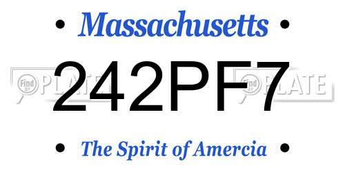 242PF7 Massachusetts License Plate