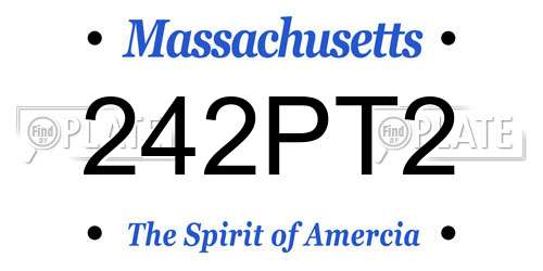 242PT2 Massachusetts License Plate