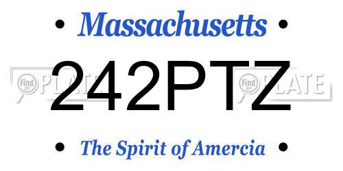 242PTZ Massachusetts License Plate