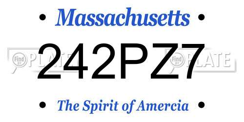 242PZ7 Massachusetts License Plate