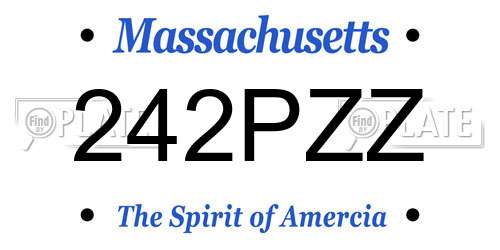 242PZZ Massachusetts License Plate