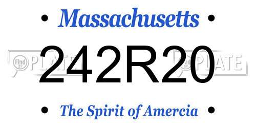 242R20 Massachusetts License Plate