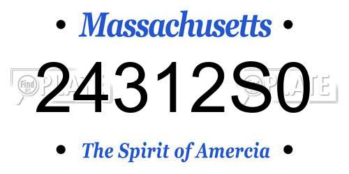 24312S0 Massachusetts License Plate
