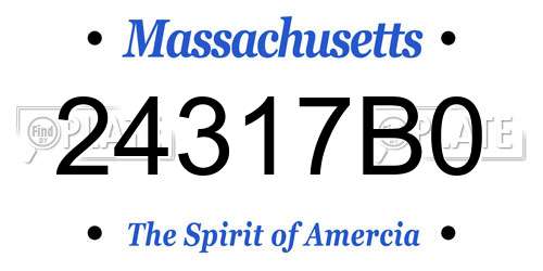 24317B0 Massachusetts License Plate