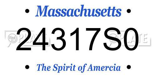 24317S0 Massachusetts License Plate