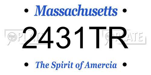 2431TR Massachusetts License Plate
