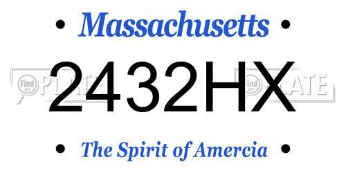 2432HX Massachusetts License Plate