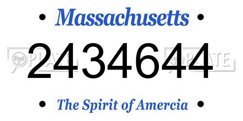 2434644 Massachusetts License Plate