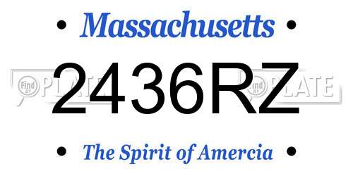 2436RZ Massachusetts License Plate