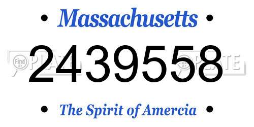 2439558 Massachusetts License Plate
