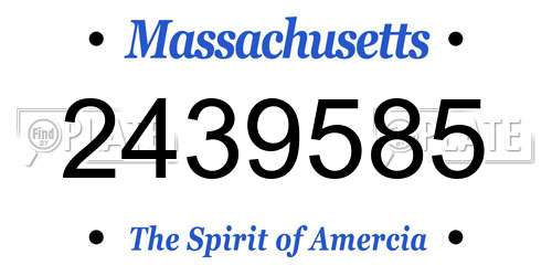 2439585 Massachusetts License Plate