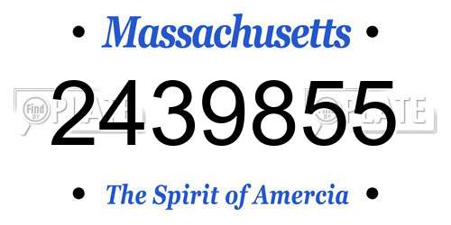 2439855 Massachusetts License Plate