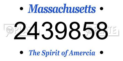 2439858 Massachusetts License Plate