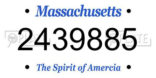 2439885 Massachusetts License Plate