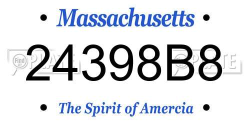 24398B8 Massachusetts License Plate