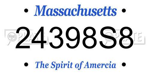 24398S8 Massachusetts License Plate