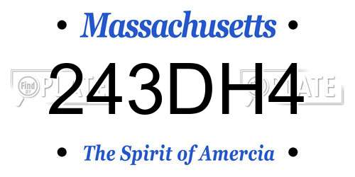 243DH4 Massachusetts License Plate