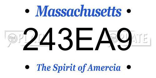 243EA9 Massachusetts License Plate