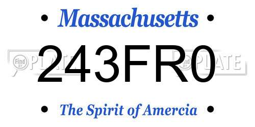 243FR0 Massachusetts License Plate