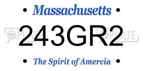 243GR2 Massachusetts License Plate
