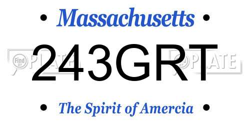 243GRT Massachusetts License Plate