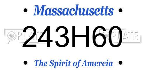 243H60 Massachusetts License Plate