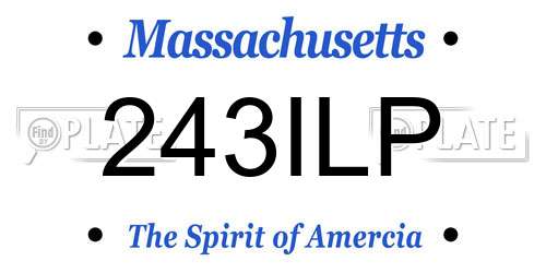 243ILP Massachusetts License Plate