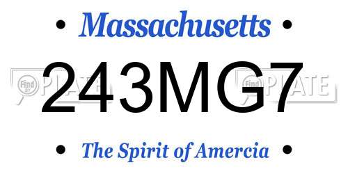 243MG7 Massachusetts License Plate