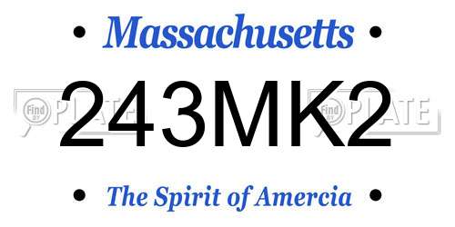 243MK2 Massachusetts License Plate
