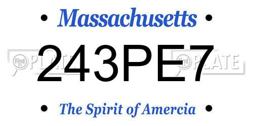 243PE7 Massachusetts License Plate