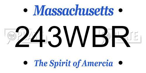243WBR Massachusetts License Plate