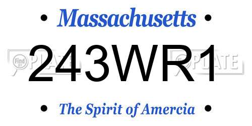 243WR1 Massachusetts License Plate