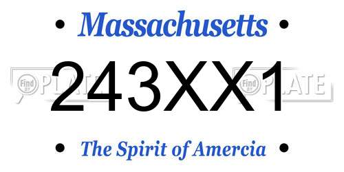 243XX1 Massachusetts License Plate