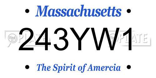 243YW1 Massachusetts License Plate