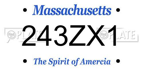 243ZX1 Massachusetts License Plate