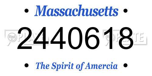2440618 Massachusetts License Plate