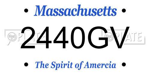 2440GV Massachusetts License Plate