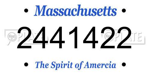 2441422 Massachusetts License Plate