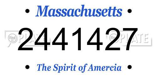2441427 Massachusetts License Plate